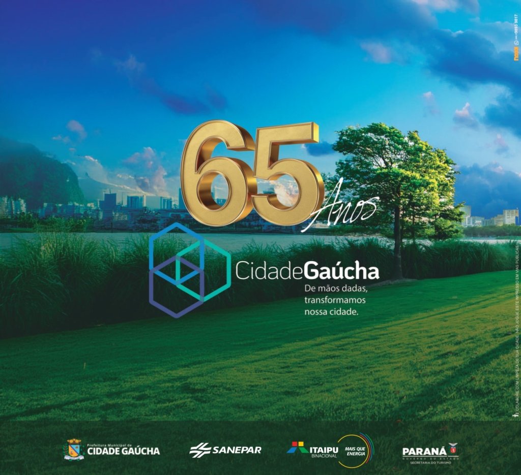 Cidade Gaúcha comemora 65 anos com programação especial e grandes atrações